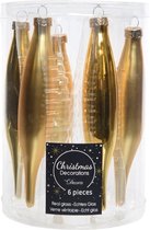 18x pendentifs de Noël en verre glaçons Boules de Noël or 15 cm - Décorations de Décorations de Noël pour arbres de Noël