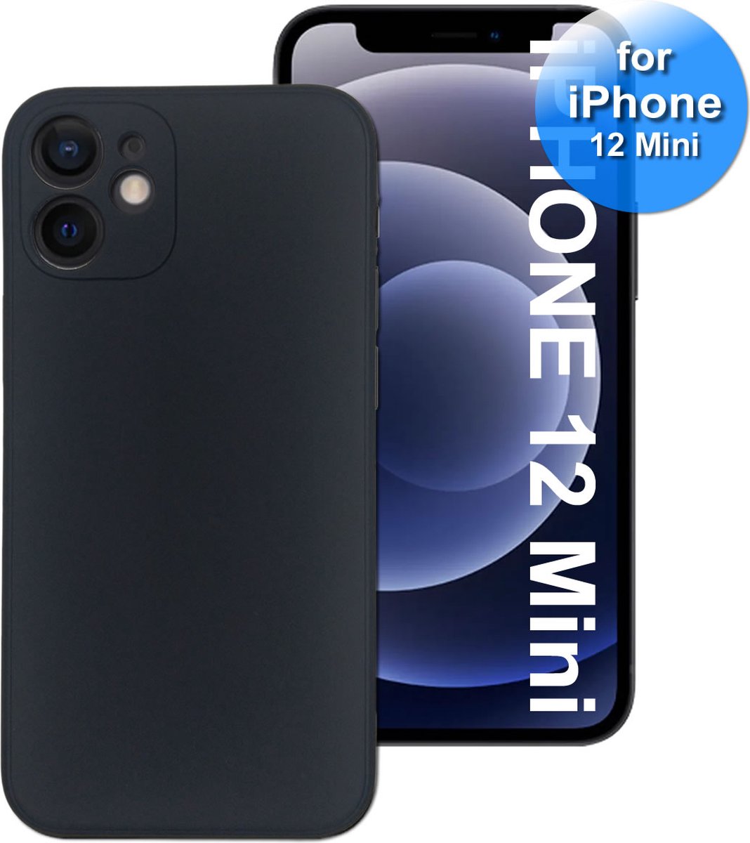 Hoesje geschikt voor iPhone 12 Mini - telefoonhoesje - Back Cover - Siliconen - Zwart