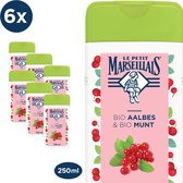 Le Petit Marseillais Bio Aalbes & Bio Munt Aromatische Douchegel, veganistische douchegel met 99% afbreekbare formule, 6 x 250 ml