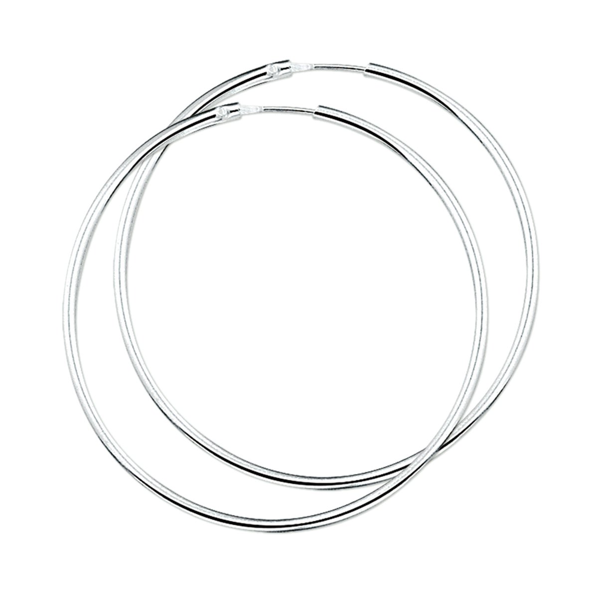 The Jewelry Collection Oorringen Ronde Buis - Zilver