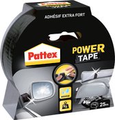 Plakband pattex 50mmx25m power tape zwart | Stuk a 1 rol | 6 stuks