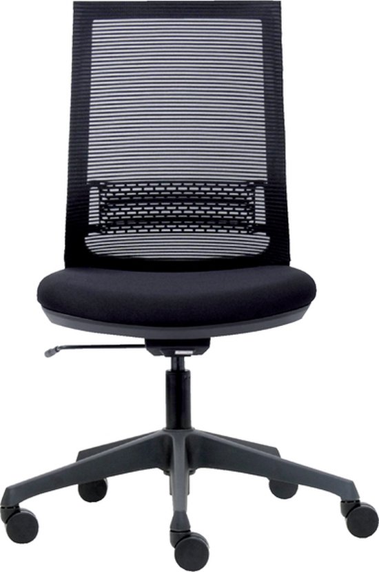 E-Bureaustoel - Samba bureaustoel netbespannen rugleuning zonder armleggers zwart ergonomisch thuiswerken