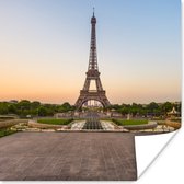 Poster Eiffeltoren bij zonsondergang - 100x100 cm XXL