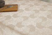 Jacquard Geweven Gecoat Luxe Tafellaken - Tafelzeil - Tafelkleed - Selmes creme - Hoogwaardig - Opgerold op dunne rol - Geen plooien - Rechthoekig - 140 cm x 350
