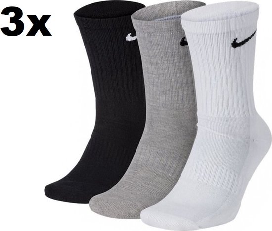 Nike 3x 3-Pack Everyday Sokken Unisex - Maat 46-50 - 9 Paar Sokken