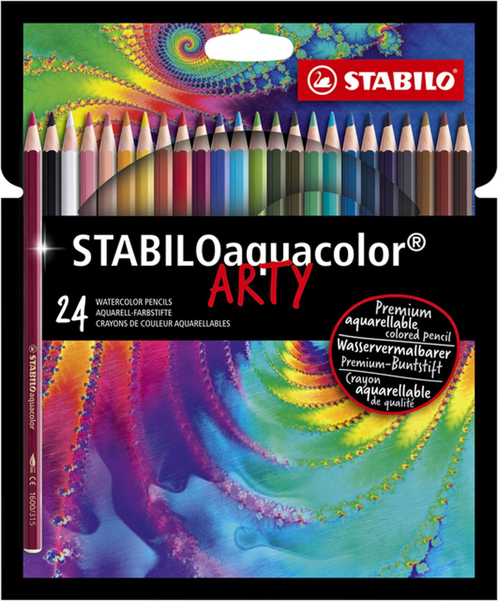 STABILO Aquacolor - Premium Aquarel Kleurpotlood - ARTY etui 24 Kleuren