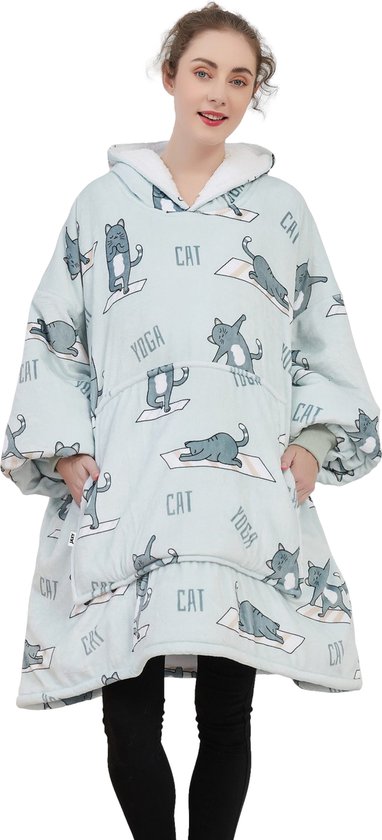 JAXY Hoodie Deken - Dé Snuggle Hoodie met Kat Yoga Ontwerp