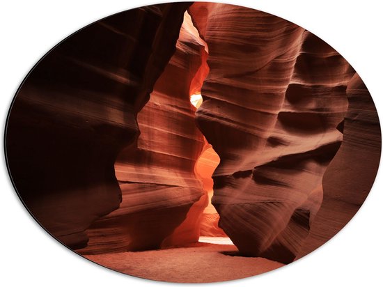 WallClassics - Dibond Ovaal - Upper Antelope Canyon - 56x42 cm Foto op Ovaal (Met Ophangsysteem)
