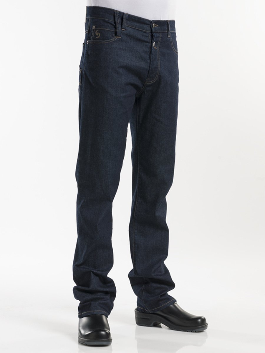 Chaud Devant chef pants jeans blue denim stretch - Chaud Devant