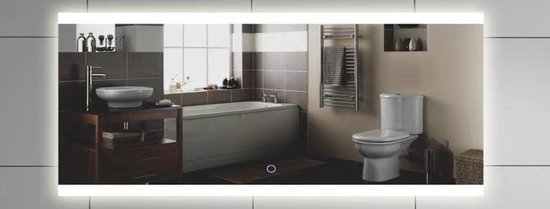 WOON-DISCOUNTER.NL - Narvik 120 x 70 - Frameloos - Spiegel - Rechthoek - Frameloos - LED-verlichting (dimbaar) - Anti-condens - 301525