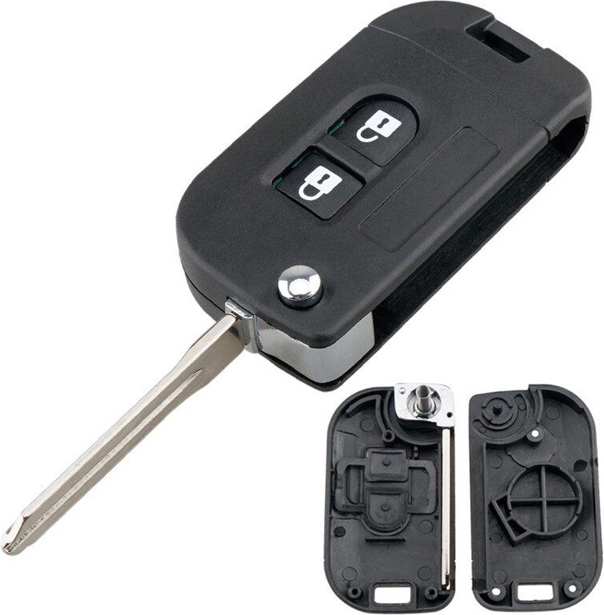 Clé de voiture 2 boutons avec Energizer de batterie adaptée à la clé de  voiture Nissan