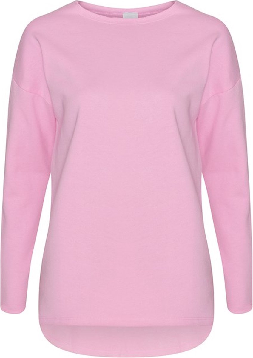 Oversized sweater/trui Dames, met lekkere zachte voering, kleur roze/pink, maat S