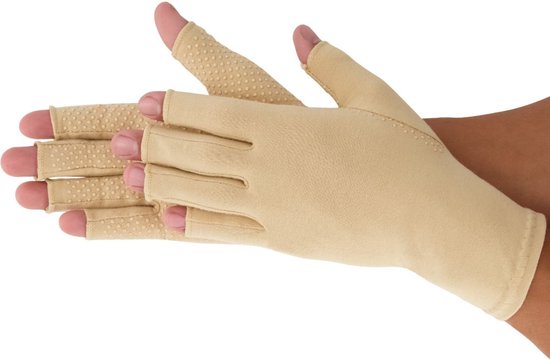 Dunimed Artrose / Reuma Handschoenen met antisliplaag en Open Vingertoppen  - Per Paar... | bol.com
