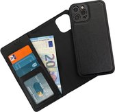 iPhone  13 Pro Max Luxe Bookcase Telefoon hoesje - Kunstleer – Uitneembare 2-in-1 Zwart