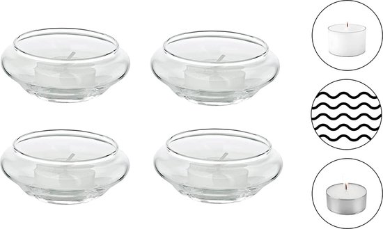 Windlicht Cilinder Bubbels Naturel - H20 x B15 Cm | Mondgeblazen Glas