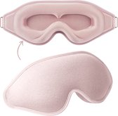 YUBBI Satin 3D Sleep Mask - Masque pour les yeux - Blackout - Masque de voyage - Ergonomique - Rose clair