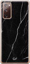 Samsung S20 FE hoesje - Marble Noir - Marmer - Zwart - Soft Case Telefoonhoesje - TPU Back Cover - Casevibes