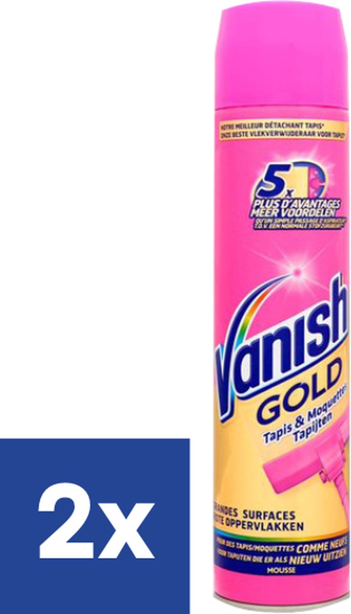 Vanish Oxi Action Gold Tapijt Mousse - 600 mL x2 - Vanish