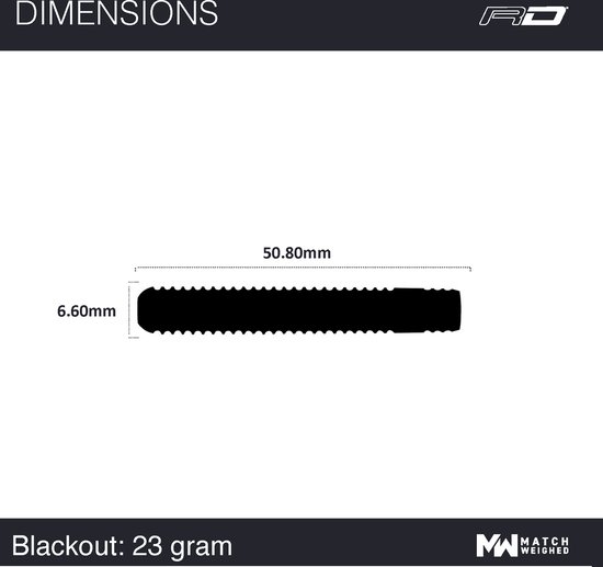 WINMAU - Blackout: Steeltip Tungsten Dartpijlen Professioneel - 23g van Winmau — afbeelding 2