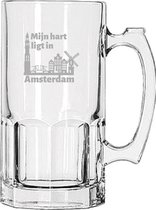 Chope à bière gravée 1 litre. Amsterdam