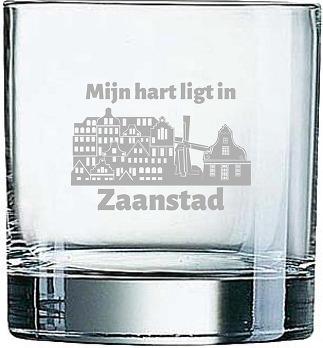 Gegraveerde Whiskeyglas 38cl Zaanstad