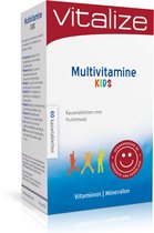 Vitalize Multivitamine Kids 60 kauwtabletten - Kauwtabletten met fruitsmaak (Lactosevrij!) - Met vitaminen en mineralen ter ondersteuning van kinderen in de groei
