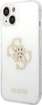 Guess 4G Logo Glitter TPU Back Cover - Geschikt voor Apple iPhone 14 (6.1") - Transparant