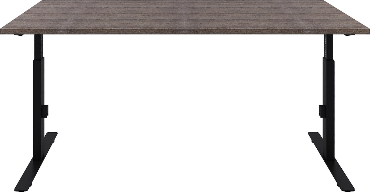 Bureau - Bureautafel - Gaming Bureau- Verstelbaar Bureau - Logan eiken blad - Zwart onderstel - 140 x80 cm