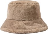 Bucket hat Teddy - Maat M/L Soft Winter Hoed Muts - Bruin