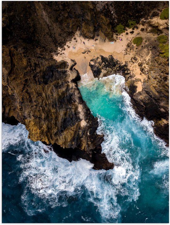 WallClassics - Poster Glossy - Top View of Beach - 30x40 cm Photo sur Papier Poster avec Finition Brillante