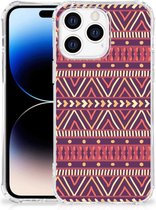 GSM Hoesje Apple iPhone 14 Pro Max Hoesje met naam met transparante rand Aztec Purple