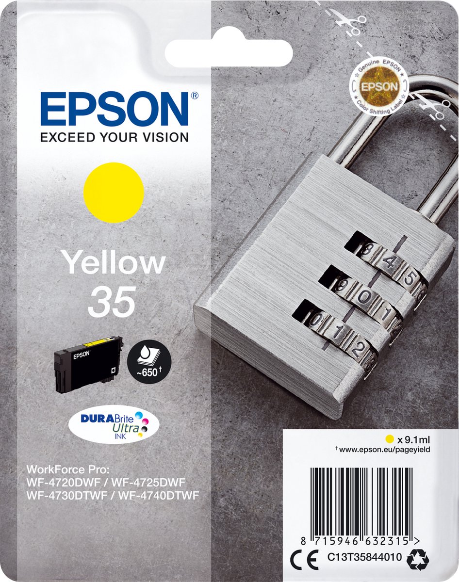 Epson cartridge 35 DURABrite Ultra Ink (Geel)