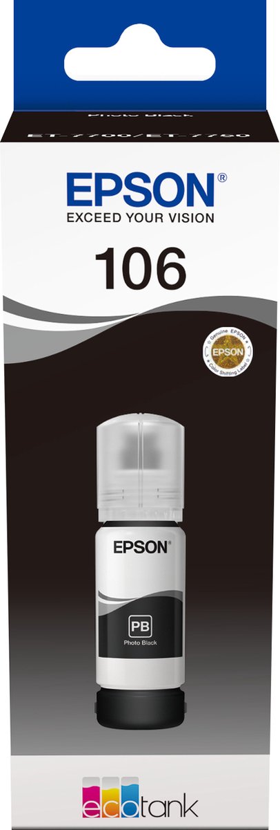 Epson 106 EcoTank Photo Black ink bottle