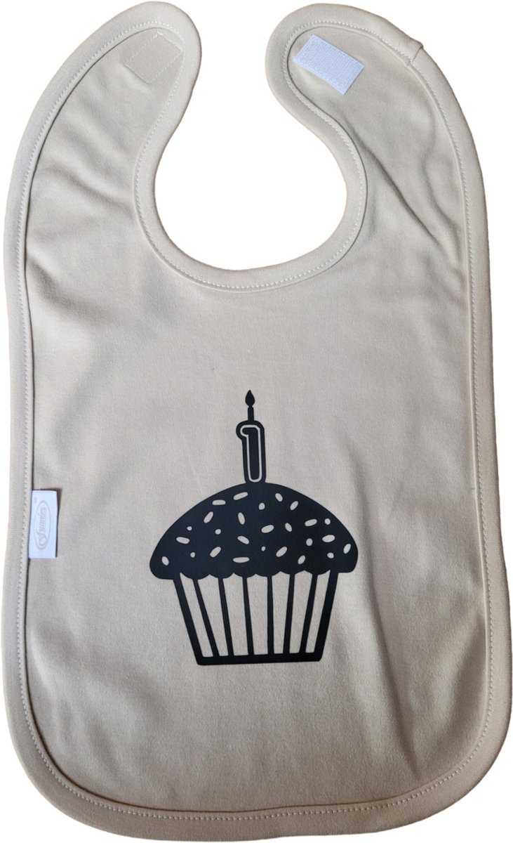 Goedkoopste Verjaardag - slab - cupcake - geschenk - baby - peuter- knoeien