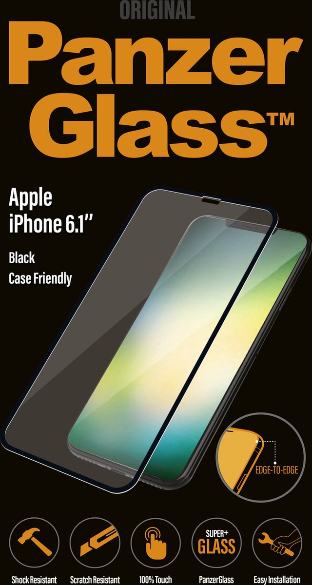 Case Friendly Screenprotector geschikt voor iPhone Xr/11 - Zwart