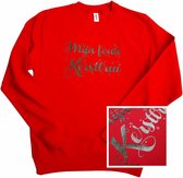 Rode trui / sweater met "Mijn foute kersttrui" -  zwart glitter - maat 3XL - kerst, kerstmis, fout, kerstfeest, kerstmis, kerstdiner, aankleding, XXXL