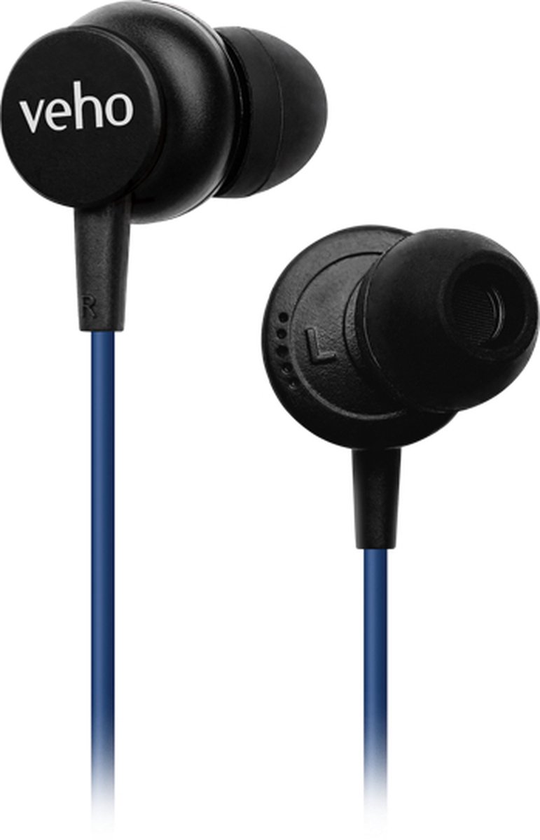 Veho Z3 wired earphones with mic - Blue