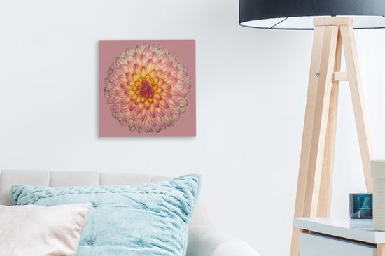 Dahlia 'wootton phoebe toile 20x20 cm - petit - tirage photo sur toile (Décoration murale salon / chambre)