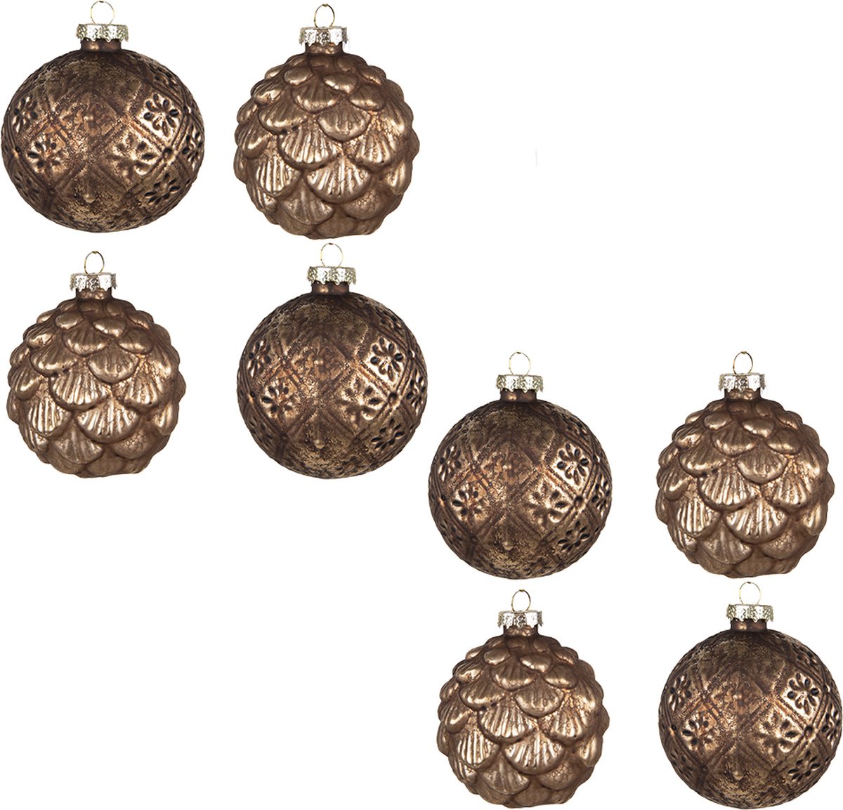 Clayre & Eef Luxe kerstballen set van 8