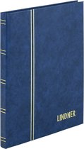 Lindner 1158 Postzegelalbum - Blauw - KLEIN formaat - 16,5 x 22 cm - 16 blz. witte bladen - Postzegels - insteekalbum - insteek - compact - stockboek