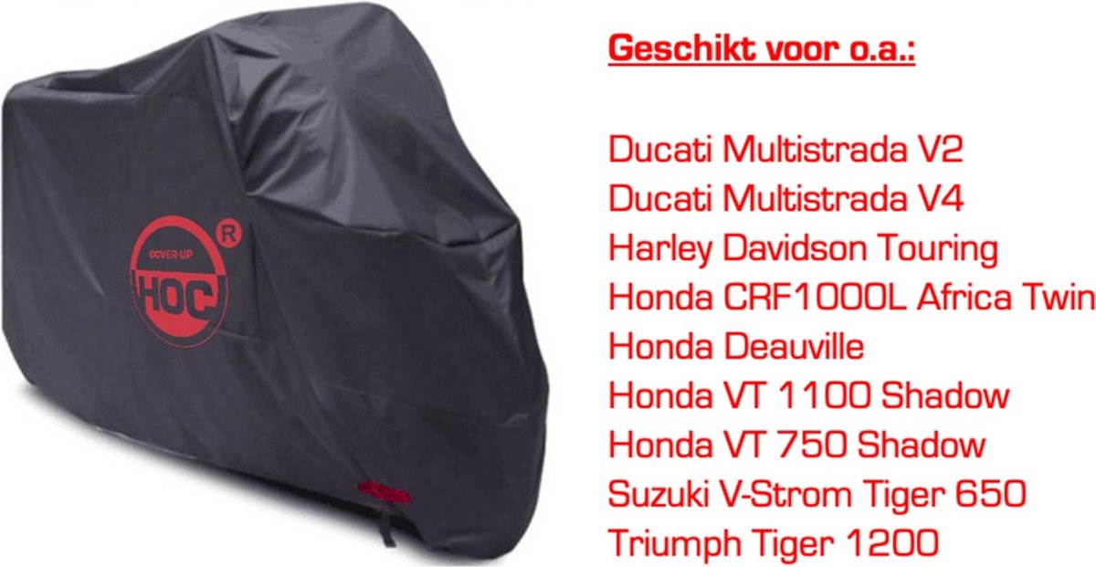 Motorhoes waterdicht 265*105*125 cm (2XL ) stofvrij / ademend / RED Label – foto 2
