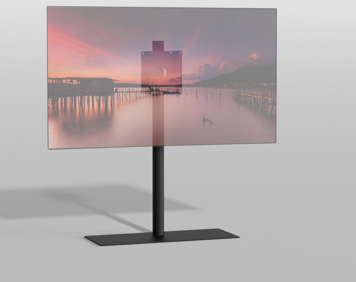 CAVUS - TV VLOERSTANDAARD SOLID 100 TRENDY ZWART STAAL - GESCHIKT VOOR 32-65”TV - VESA 200x200