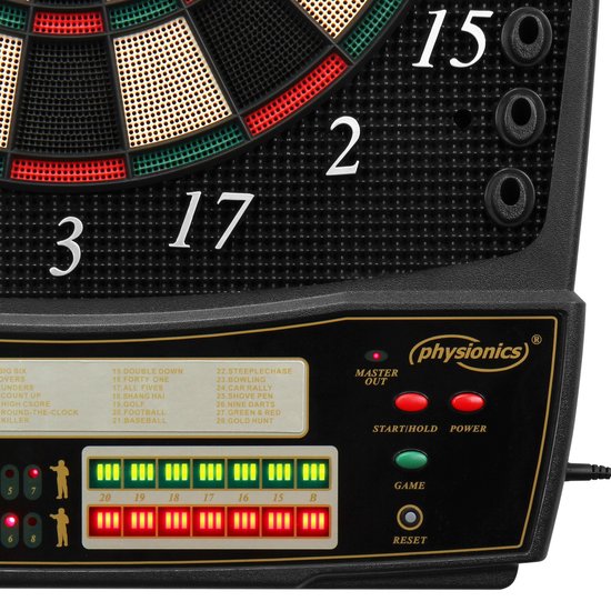 Physionics - Elektronische dartboard - Meer dan 100 gamevarianten - 12 darts - 100 reservetips - voeding - maximaal 16 spelers - LED -display Dartboard - Dart Machine - Dart Game van Physionics — afbeelding 3