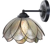 Art Deco Trade - Tiffany wandlamp zwart met Sparkling Pioenroos