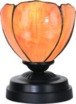 Art Deco Trade - Tiffany lage tafellamp zwart met Tulipa