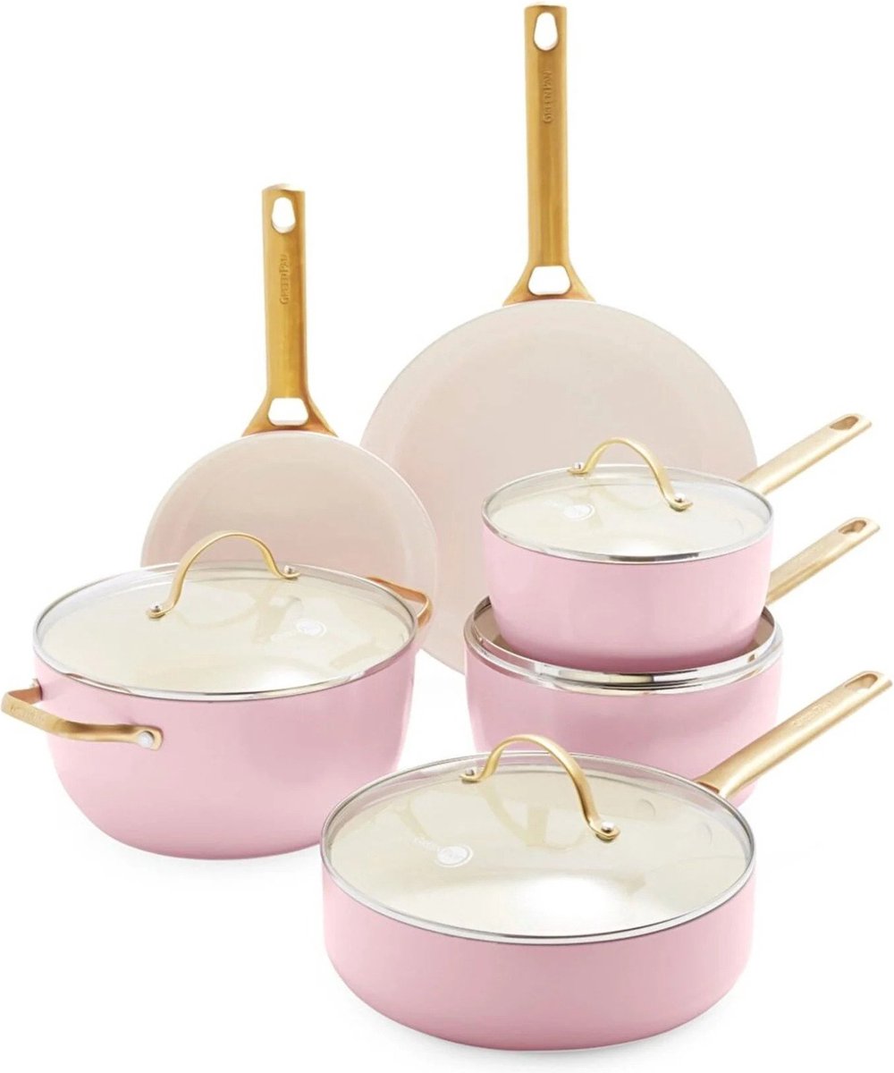 Greenpan Padova Blush Pink 10delige set pottenset