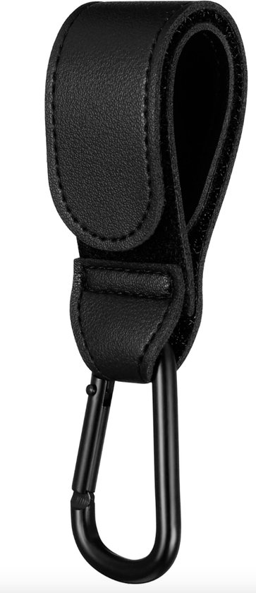 Buggy haak Kinderwagen tassenhaak 2 Stuks aluminium Hoogwaardig antislip klittenband Zwart Universele Pasvorm