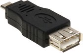 Let op type!! USB A vrouwtje naar Micro USB 5 Pin mannetje OTG Adapter(zwart)