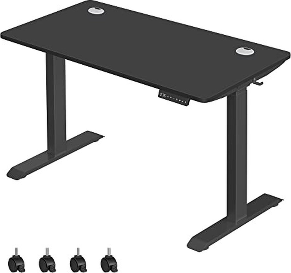 Elektrisch Zit Sta Bureau - in hoogte verstelbaar - met wielen - 120 x 60 cm - zwart