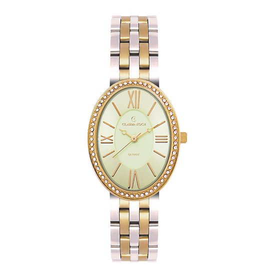 ClaudiaKoch CK 219325 Two-Tone Gold Women Stainless Steel Oval Design Analog watch